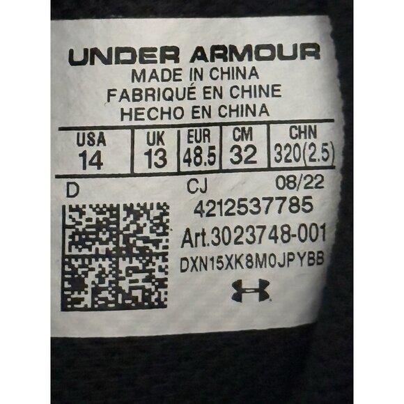 Under Armour UA Micro G Valsetz Tactical Boots Black 3023748-001 Men’s Size 14